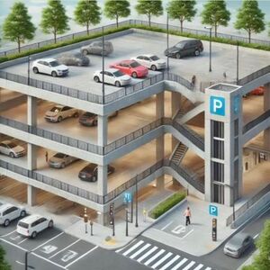 Proposta de parque de estacionamento criada por ia