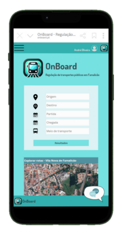 Aplicação OnBoard (mockup) Aplicação OnBoard (mockup)